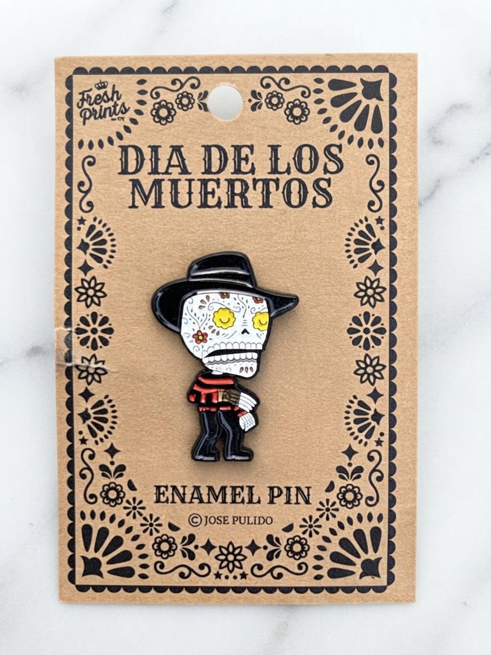 Fresh Prints Jose Pulido Dia de Los Muertos Freddy Krueger Enamel Pin NIP